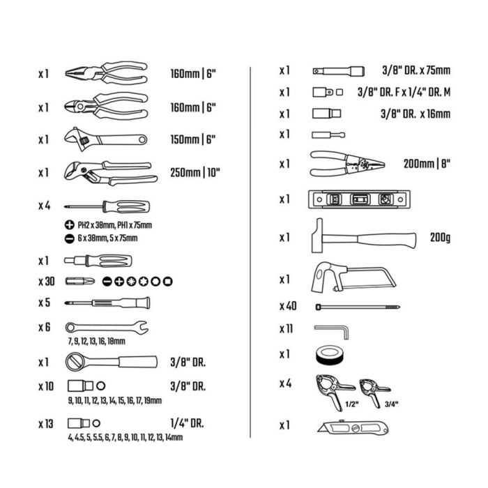Workpro Juego de herramientas 139 piezas 3
