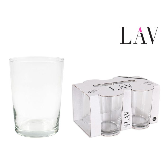 LAV Set de 4 Vasos de Sidra con Capacidad de 510 cl, Modelo Ek Bdg392Cs Best Offer, Medidas Ø 9 x 12 cm, Peso 14.83 kg (12 Cajas) LAV Set de 4 Vasos de Sidra con Capacidad de 510 cl, Modelo Ek Bdg392Cs Best Offer, Medidas Ø 9 x 12 cm, Peso 14.83 kg (12 Cajas)