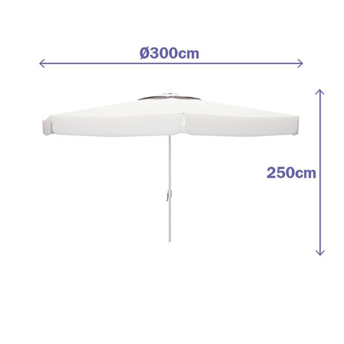 Sombrilla Marbueno Blanco Poliéster Aluminio Ø 300 cm Sombrilla Marbueno Blanco Poliéster Aluminio Ø 300 cm