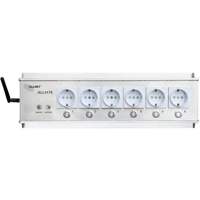 ALLNET MSR IO Zentrale Schaltsteckdosenleiste 6-fach inkl. Messgerät für Desktop & 19 Montage ALL4176 für IP Gebäude Automation ALL4176v3 1