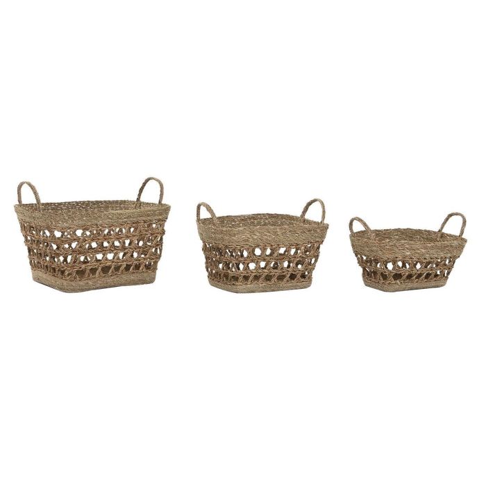 Cesta Tropical DKD Home Decor Natural 35 x 35 x 45 cm Set de 3 1 Cesta Tropical DKD Home Decor Natural 35 x 35 x 45 cm Set de 3 1