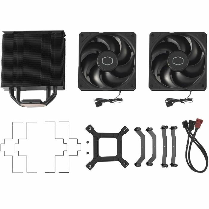 CoolerMaster Hyper 212 Black X Duo Refrigerador Aire CPU Doble Ventilador 12cm LGA 1700 AM4 AM5 Negro 5