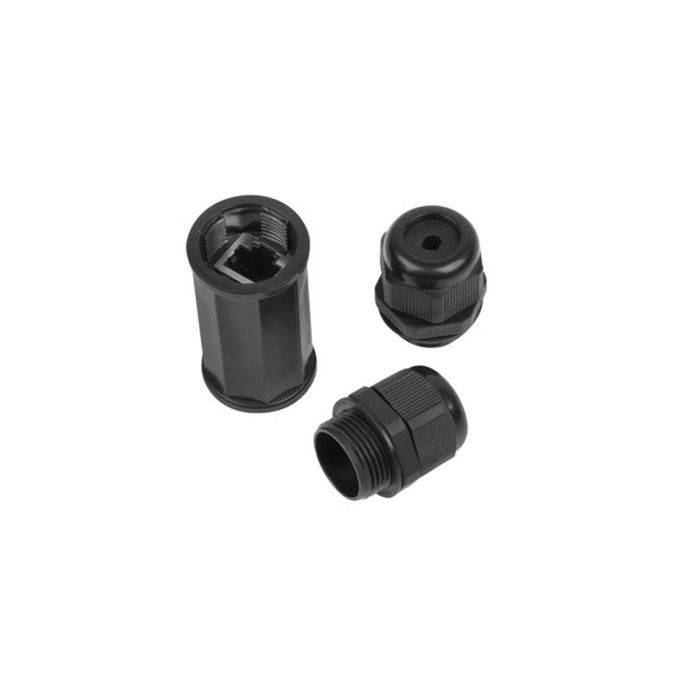 Lanberg Adaptador RJ45 Hembra - Hembra Cat5e/Cat6 Negro IP67 1