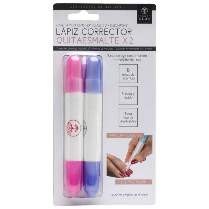 Cosmetic Club Juego de 2 Lápiz Quitaesmalte con Puntas de Recambio 4