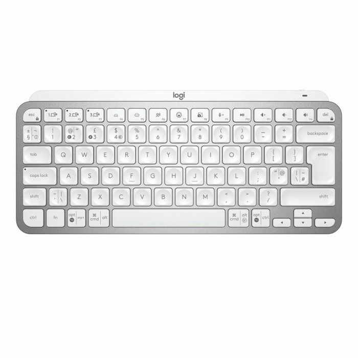 Logitech MX Keys Mini Teclado inalámbrico compacto, retroiluminado, Bluetooth, Gris pálido para Mac, iOS, Windows, Linux, Android