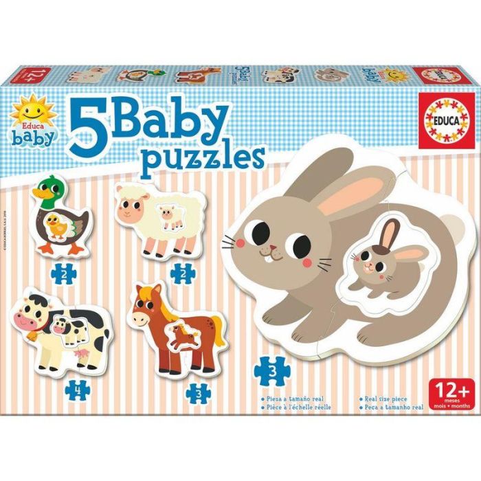 Educa 17574 Puzzles Progresivos Animalitos de la Granja para Bebés +12 Meses 1