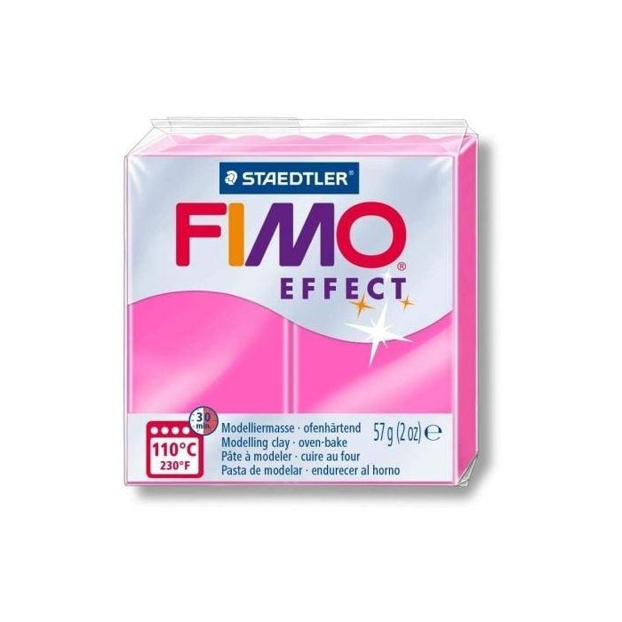 Pasta de Modelar de endurecimiento al Horno Staedtler FIMO Leather Effect/ 57g/ Fucsia Neón