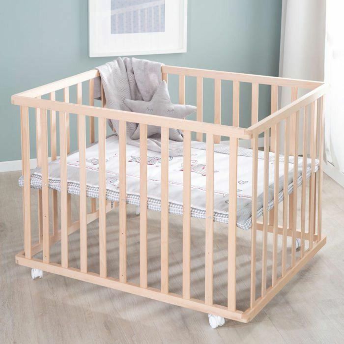Roba Jumbotwins Parque para bebés de madera maciza natural, altura ajustable 3 niveles, con ruedas con freno, tapete patrón elefante incluido 17 Roba Jumbotwins Parque para bebés de madera maciza natural, altura ajustable 3 niveles, con ruedas con freno, tapete patrón elefante incluido 17