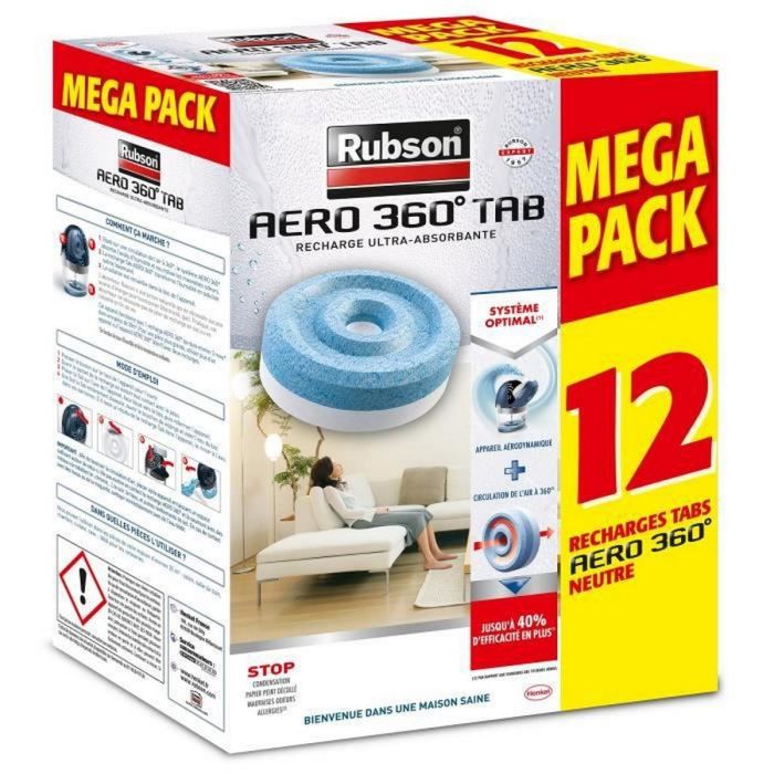 Rubson Recargas Neutral Aero 360, Lote de 12 unidades, Tecnología 2 en 1 para Aero 360°, Mega Pack Promoción Rubson Recargas Neutral Aero 360, Lote de 12 unidades, Tecnología 2 en 1 para Aero 360°, Mega Pack Promoción