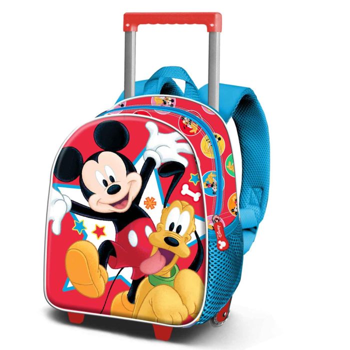 Mochila 3D con Ruedas Pequeña Star Disney Mickey Mouse Multicolor