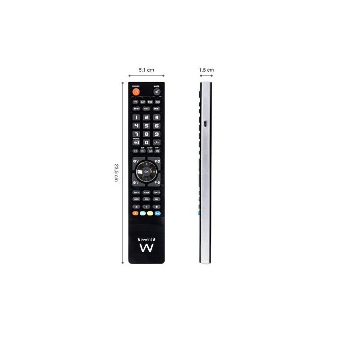 Ewent EW1570 Mando a distancia universal 4 en 1, programable por PC Windows para TV, DTT, SAT, DVD, Blu-ray, Proyector, Barra de sonido, VCR. Negro 4 Ewent EW1570 Mando a distancia universal 4 en 1, programable por PC Windows para TV, DTT, SAT, DVD, Blu-ray, Proyector, Barra de sonido, VCR. Negro 4