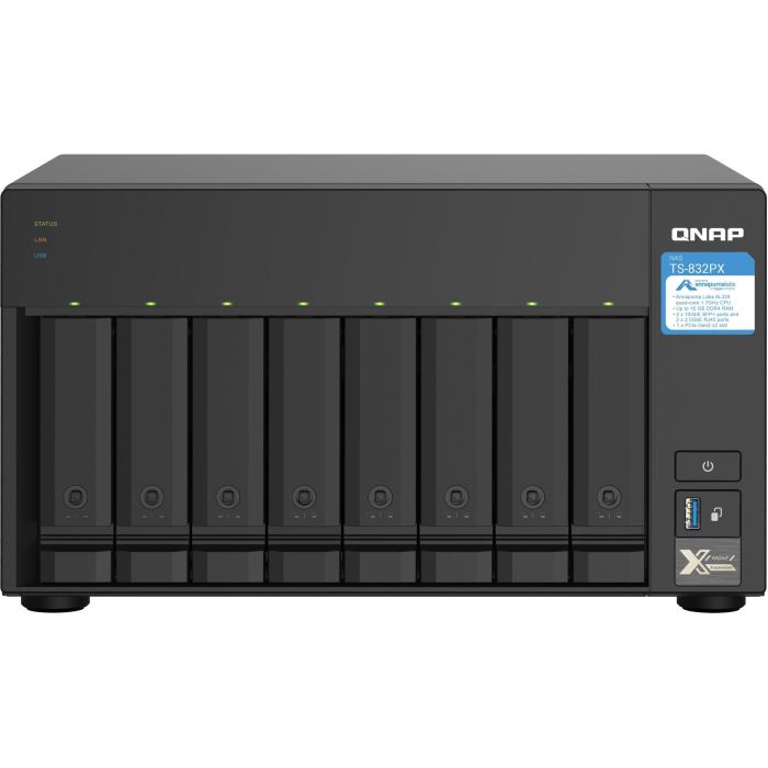 QNAP TS-832PX-4G NAS Torre 8 Bahías, Procesador AL324 1.7GHz, 4GB DDR4, 10GbE, SFP+, Compatible HDD/SSD, Aluminio/Negro 0 QNAP TS-832PX-4G NAS Torre 8 Bahías, Procesador AL324 1.7GHz, 4GB DDR4, 10GbE, SFP+, Compatible HDD/SSD, Aluminio/Negro 0