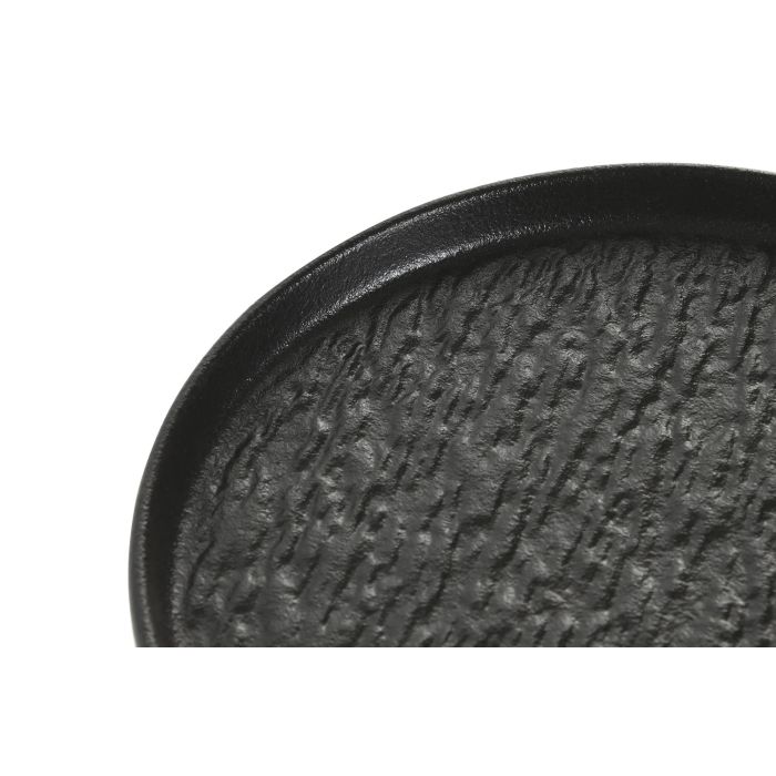 Plato Horeca DKD Home Decor Negro 20 x 2.2 x 20 cm (6 Unidades) 2