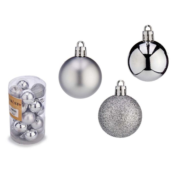 Set 20 Bolas Navidad 4 cm Plata - Krist+ (12 Unidades) Set 20 Bolas Navidad 4 cm Plata - Krist+ (12 Unidades)
