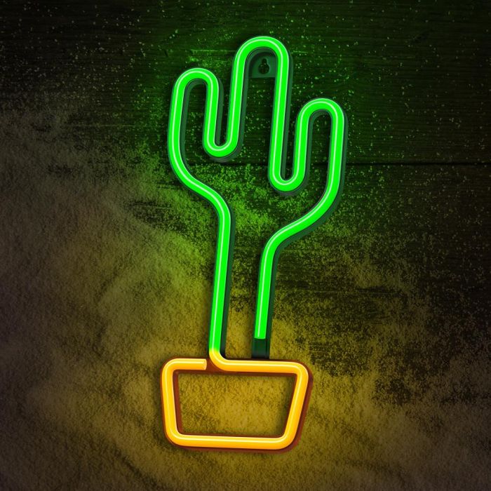 Lampara Forever Neon Led Cactus Orange 5 Lampara Forever Neon Led Cactus Orange 5