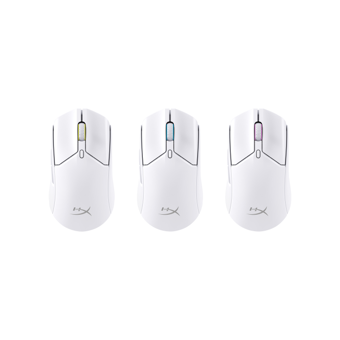 HyperX 6N0A9AA Ratón Gaming Pulsefire Haste 2 Inalámbrico Dual RF Bluetooth Blanco 26000 DPI 60g Ligero PTFE 100h Batería USB-C 4