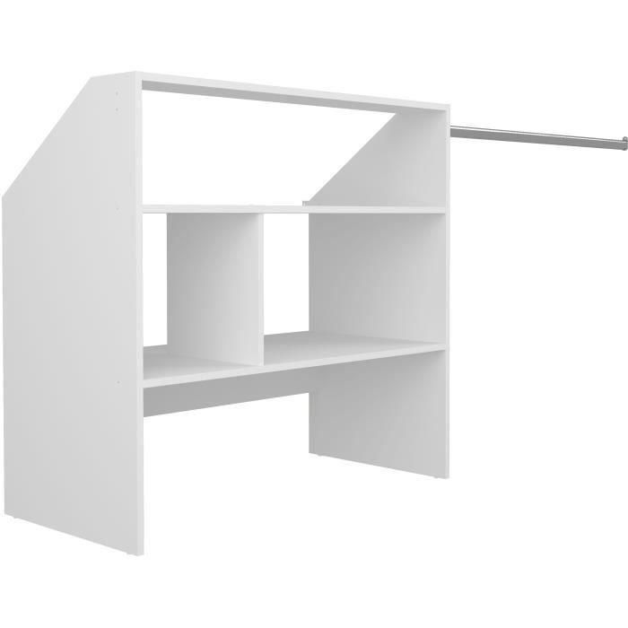 ARTIC EKIPA Kit de tocador para ático - Decoración en melamina blanca - 1 armario - L197 x P50 x H94 cm 1 ARTIC EKIPA Kit de tocador para ático - Decoración en melamina blanca - 1 armario - L197 x P50 x H94 cm 1