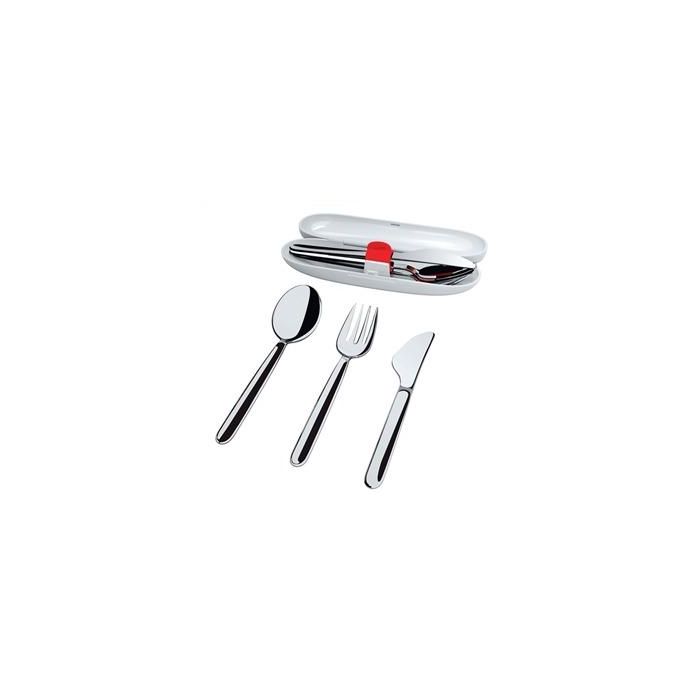 Alessi SA04S3 Set Cubiertos Viaje Food à Porter Acero Inoxidable 18/10