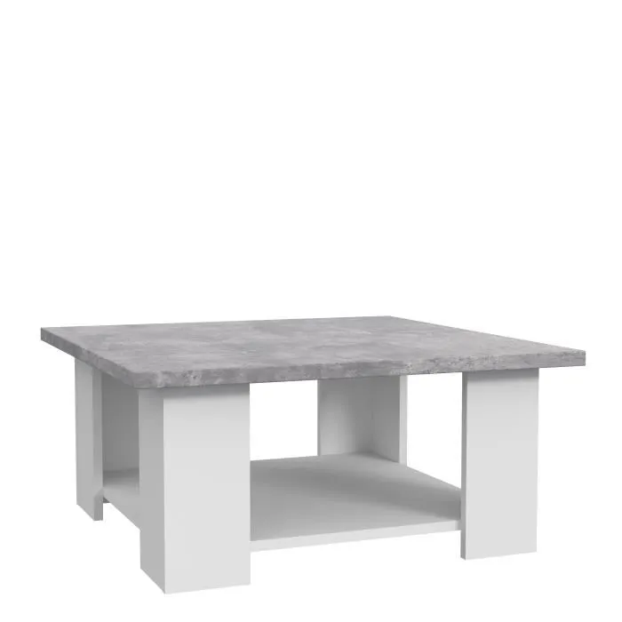Mesa de centro PILVI Hormigón blanco y gris claro L 67 x P 67 x A 31 cm 5 Mesa de centro PILVI Hormigón blanco y gris claro L 67 x P 67 x A 31 cm 5