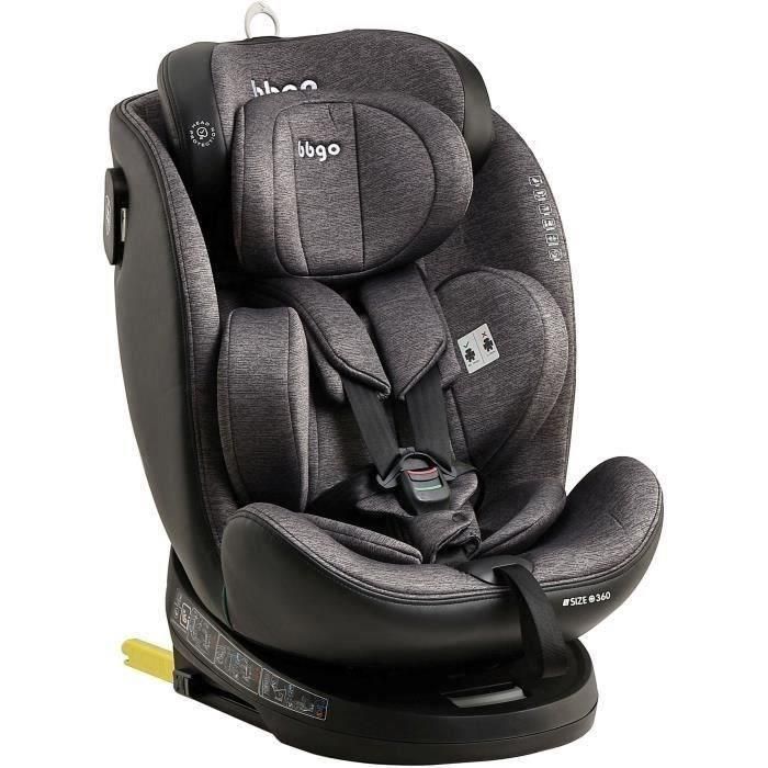 BBGO Silla Coche Giratoria Wondersafe I-SIZE 40-150 cm (0-12 años) ISOFIX, Gris, Fibra Bambú y Piel Sintética - BBG8437027499029 0 BBGO Silla Coche Giratoria Wondersafe I-SIZE 40-150 cm (0-12 años) ISOFIX, Gris, Fibra Bambú y Piel Sintética - BBG8437027499029 0