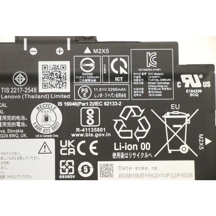 Lenovo Batería interna Lithium-ion para Lenovo ThinkPad T14 Gen 4, 39.3Wh, 3 celdas 4 Lenovo Batería interna Lithium-ion para Lenovo ThinkPad T14 Gen 4, 39.3Wh, 3 celdas 4