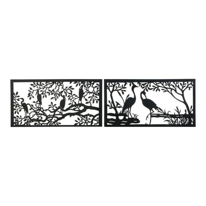 Decoracion Pared DKD Home Decor Negro 1 x 50 x 96 cm (2 Unidades) Decoracion Pared DKD Home Decor Negro 1 x 50 x 96 cm (2 Unidades)