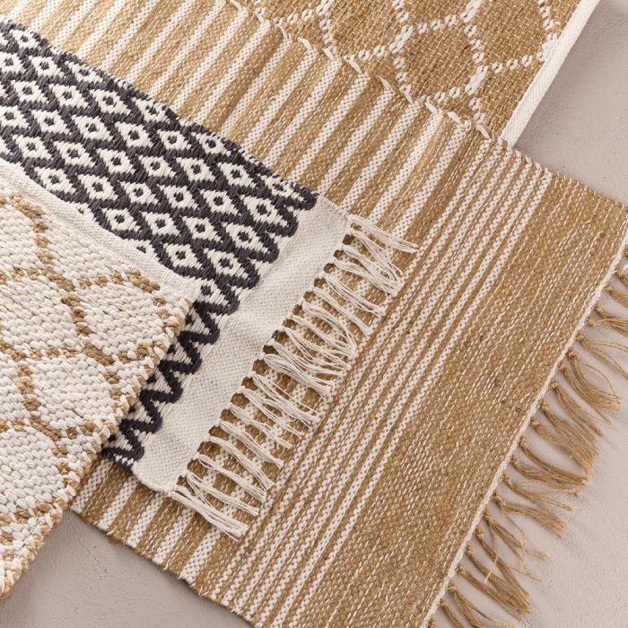 Day Alfombra Day 40x60 cm Algodón Yute Estampado Rayas Cuadros 1