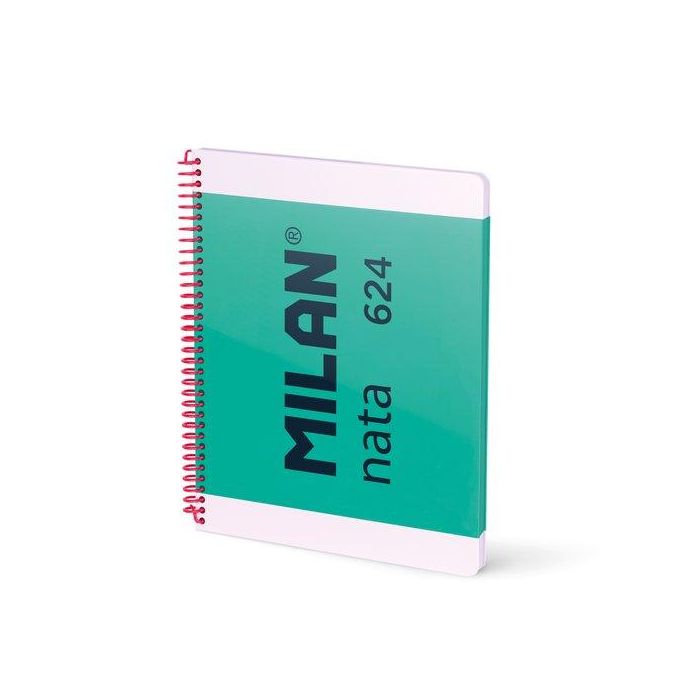 Milan Cuaderno Espiral A4 80Hojas 5x5mm Tapa Dura Colección Nata® 624 Since 1918 Verde
