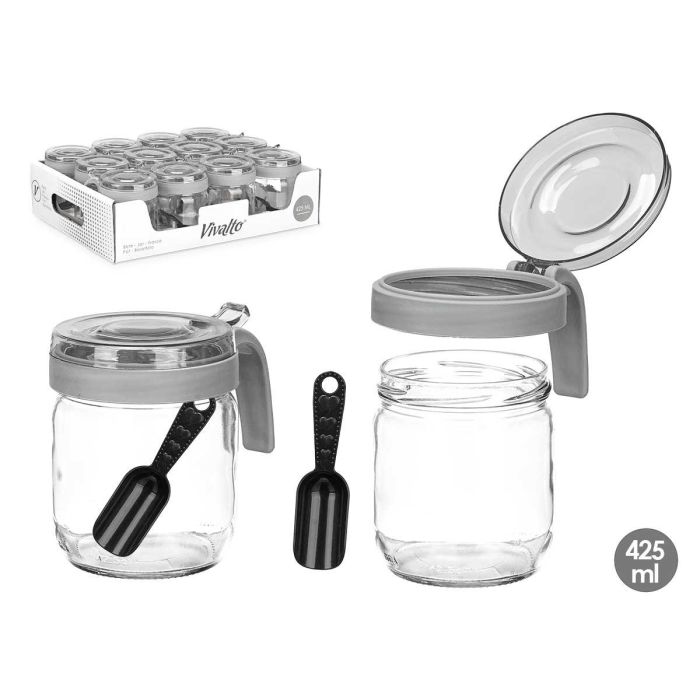 Bote Multiuso Vivalto 425 ml Gris, 11x11x8.5 cm, Cristal y Plástico (12 Unidades) Bote Multiuso Vivalto 425 ml Gris, 11x11x8.5 cm, Cristal y Plástico (12 Unidades)