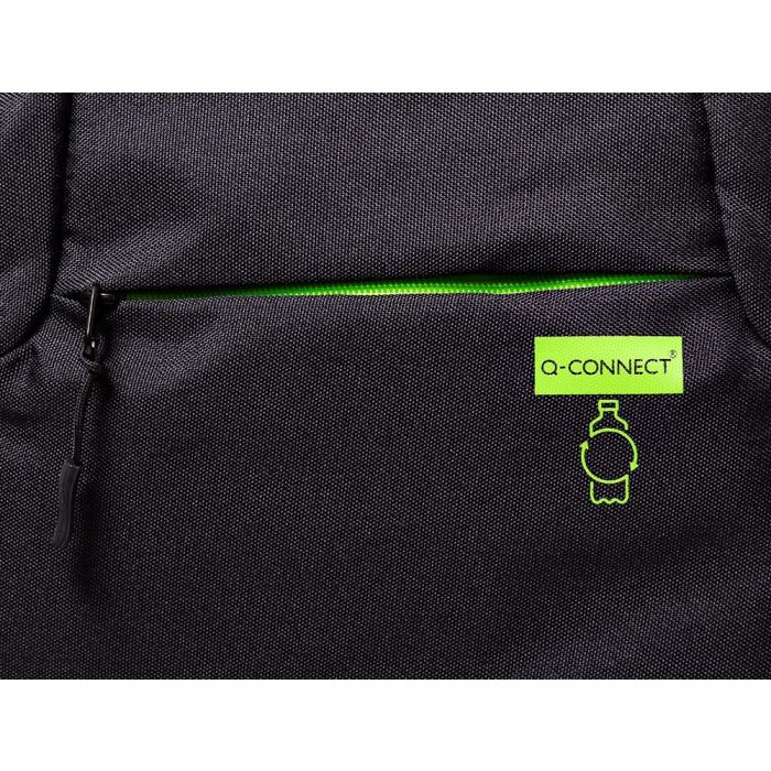 Mochila Para Portatil Q-Connect 15,6-' Negra Con Asa 2 Bolsillos Exteriores 320x430X140 mm 6