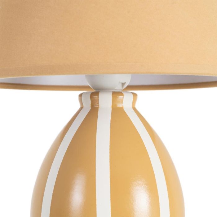 Lámpara Mesa Mostaza Cerámica-Tejido 22 X 22 X 30 cm