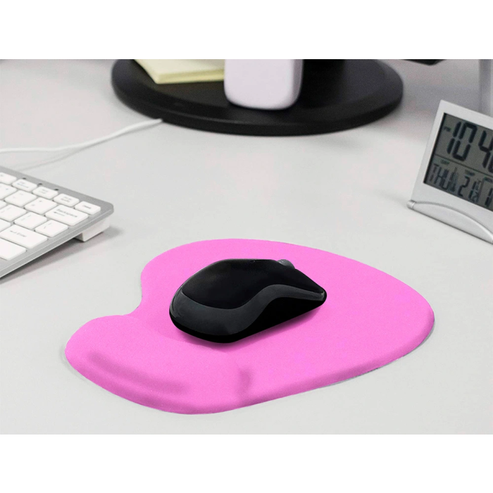 Q-connect Alfombrilla para Ratón con Reposamuñecas de Gel Color Rosa 190x230x20 mm 5