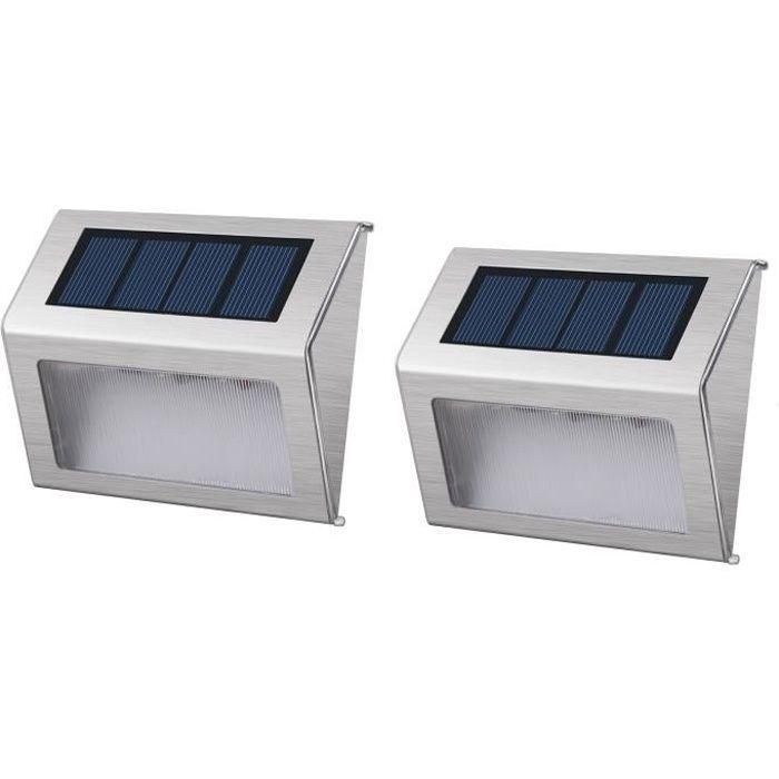 Lumisky Pack 2 focos solares de pared impermeables exteriores, 3 LED blancos, 2 modos, encendido automático 0 Lumisky Pack 2 focos solares de pared impermeables exteriores, 3 LED blancos, 2 modos, encendido automático 0