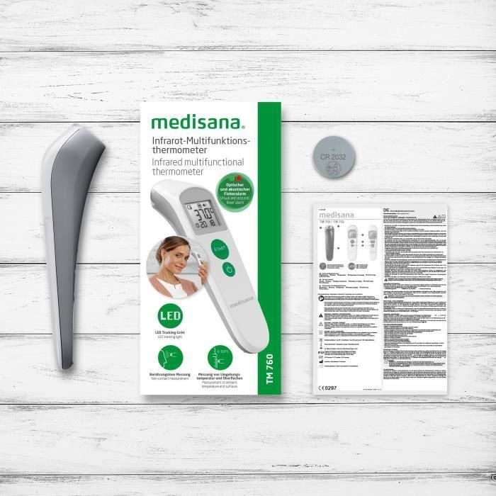 Termómetro - MEDISANA - TM 760 - Sin contacto - Medición precisa Visor LED - Señal sonora - Memorias - Dispositivo médico certificado 4 Termómetro - MEDISANA - TM 760 - Sin contacto - Medición precisa Visor LED - Señal sonora - Memorias - Dispositivo médico certificado 4
