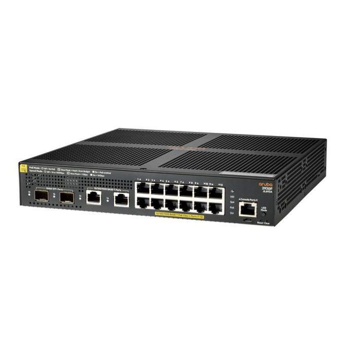 Hewlett Packard Enterprise Aruba 2930F 12G PoE+ 2G/2SFP+ Switch gestionado capa 3 para red empresarial, ideal para usuarios móviles 1