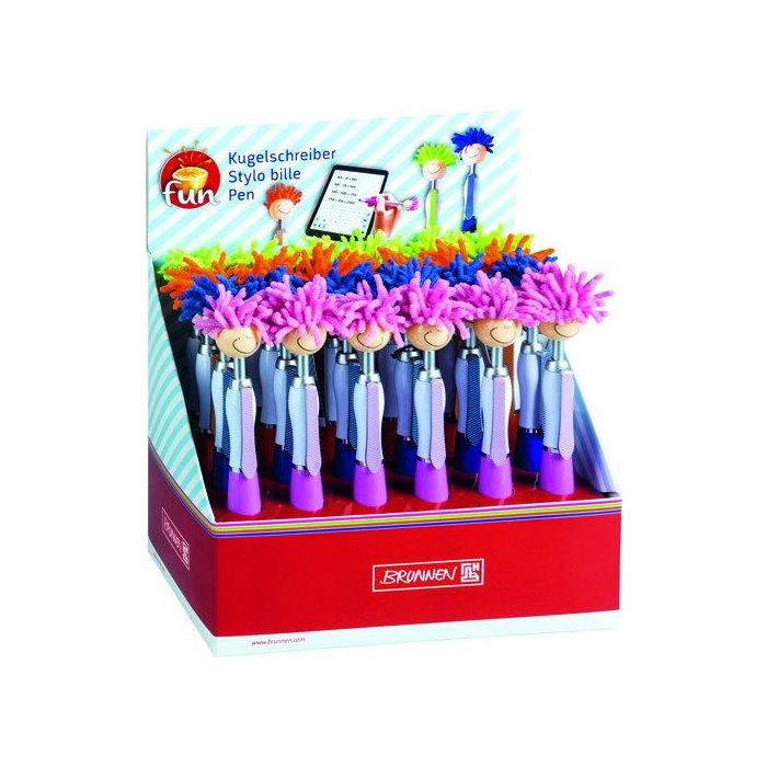 Boligrafo Brunnen Fun Muñeco Despeinado (Tinta Azul) Surtido Expositor De 24 (4 Col.)
