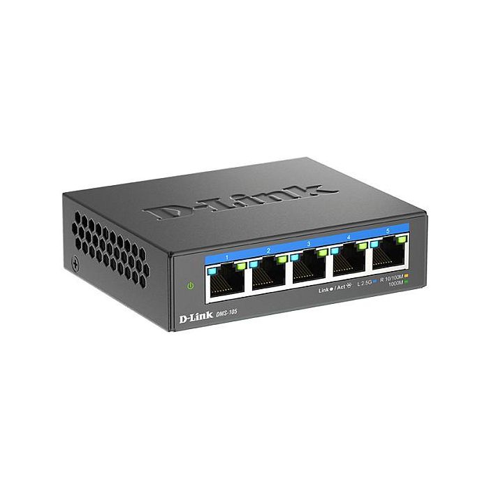 D-Link DMS-105 Switch Multi-Gigabit No Administrado de 5 Puertos 2.5G Ethernet D-Link DMS-105 Switch Multi-Gigabit No Administrado de 5 Puertos 2.5G Ethernet