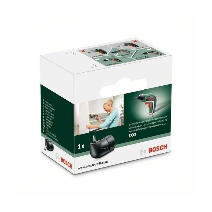 Bosch IXO Accesorio: Adaptador de Ángulo de Desplazamiento (Engranaje Angular) para Atornillar en Esquinas y Espacios Estrechos 1