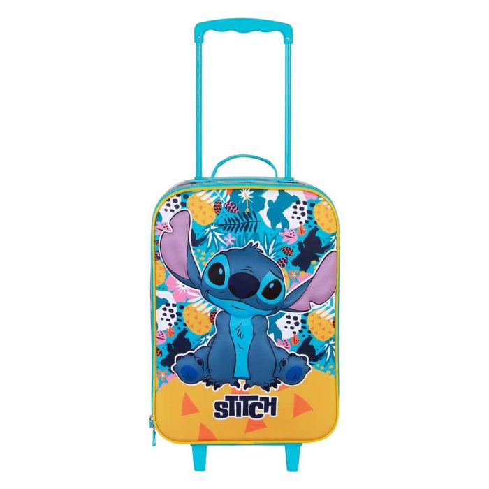 Maleta Trolley Soft 3D Colors Disney Lilo y Stitch Turquesa 1