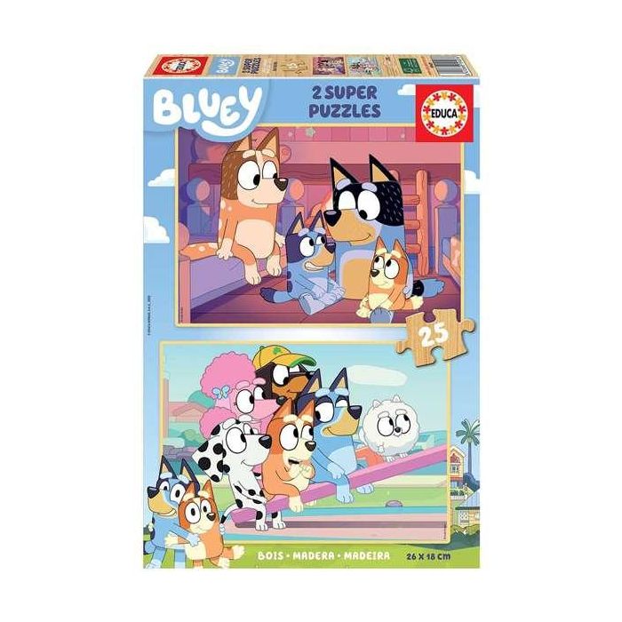 Puzzle de madera 2x25 piezas bluey