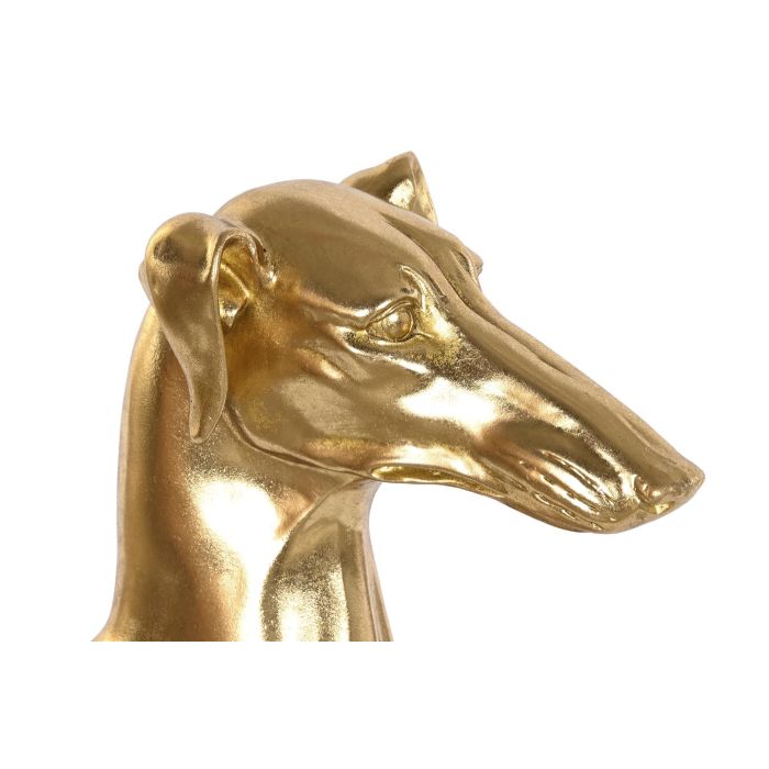 DKD Home Decor Figura Decorativa de Galgo Glam Dorado en Resina - Escultura de 78 cm Alto x 42.5 cm Ancho para Hogar 1
