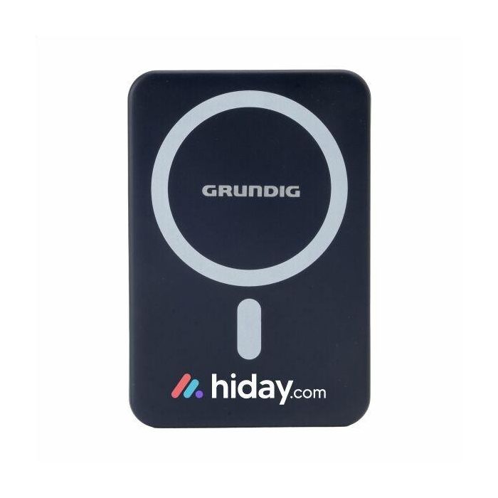 GRUNDIG Powerbank MagSafe 5000 mAh, Tipo C, con Indicador de Carga, Negro