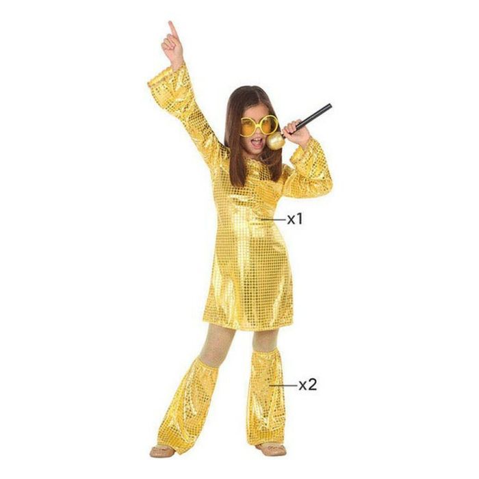 Disfraz para Niños Disco Dorado (2 Piezas) (3 pcs) 1 Disfraz para Niños Disco Dorado (2 Piezas) (3 pcs) 1