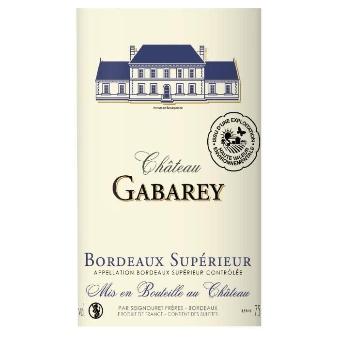 Château Gabarey 2019 Bordeaux Supérieur - Vino tinto de Burdeos 1