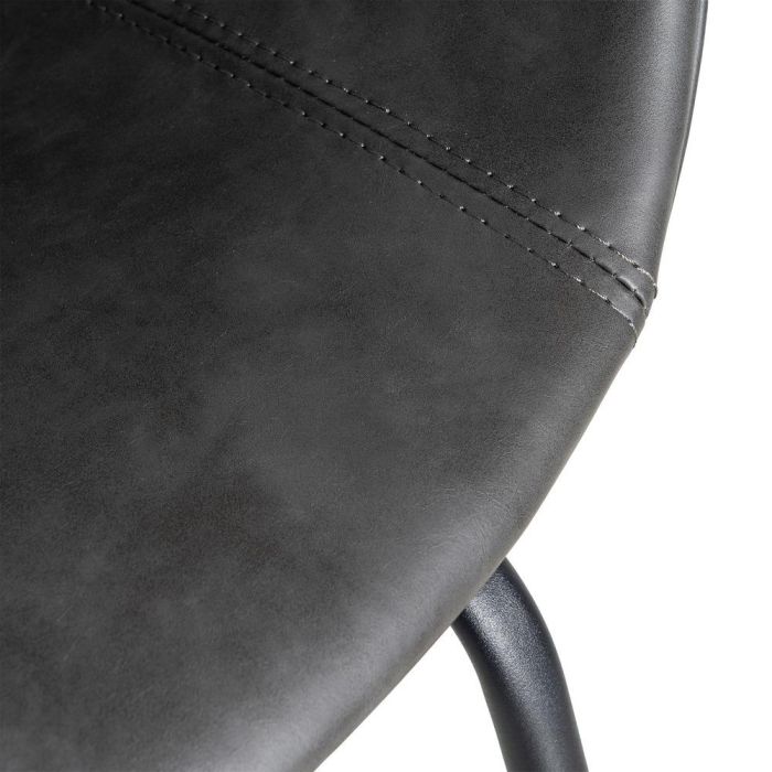 Silla Negro Metal / Simil Piel 59 X 50,50 X 81,50 cm