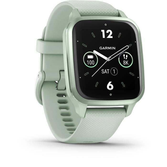 Garmin Connected Watch Venu SQ 2 Mint metálica con pulsera verde de agua