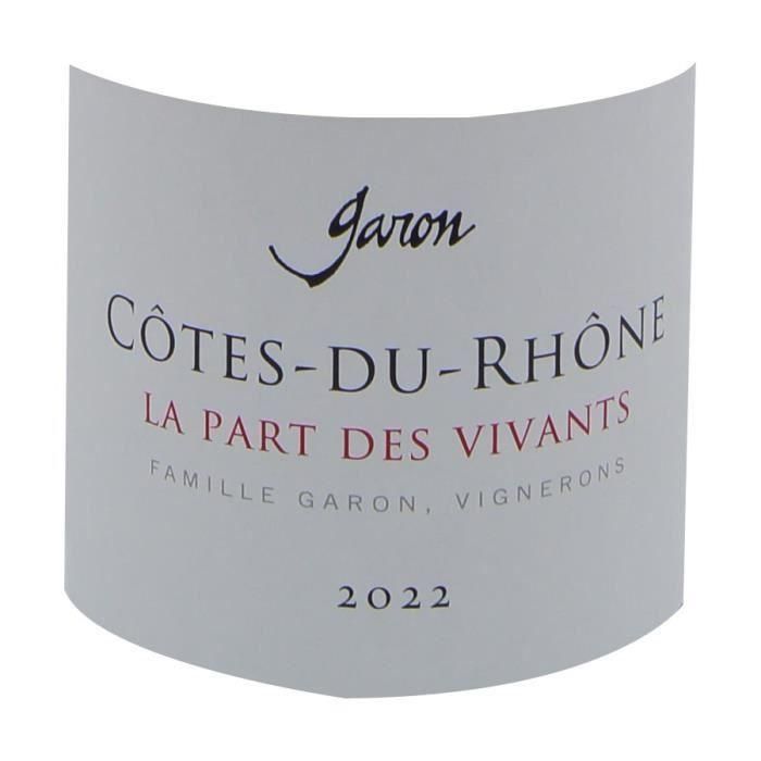 Domaine Garon Cuvée La Part des Vivants 2022 Côtes du Rhône - Vino tinto del Valle del Ródano 1