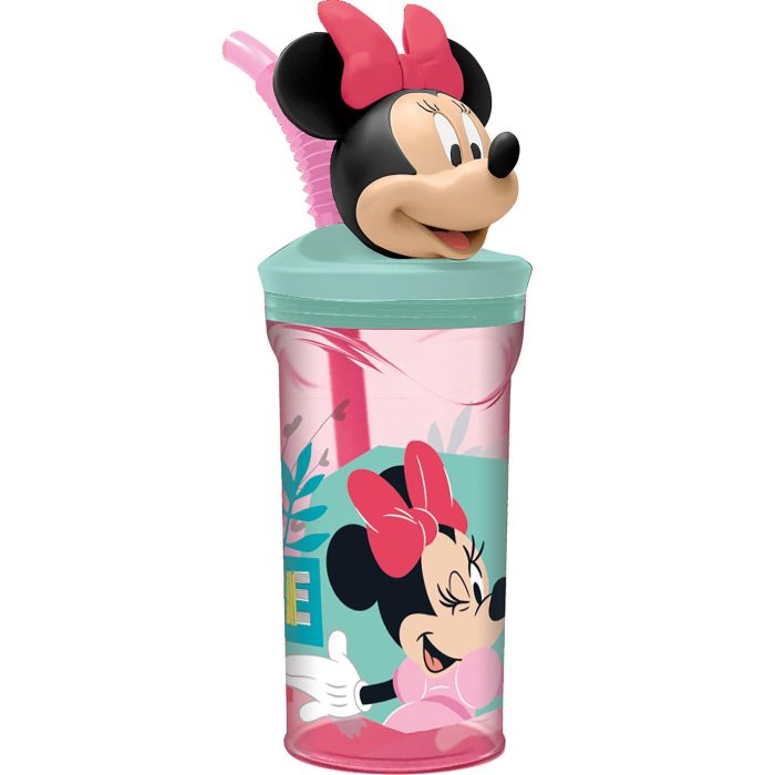 Disney CZ11337 Minnie Mouse Vaso 3D con Pajita Integrada, 360 ml, Plástico Reciclable sin BPA Disney CZ11337 Minnie Mouse Vaso 3D con Pajita Integrada, 360 ml, Plástico Reciclable sin BPA
