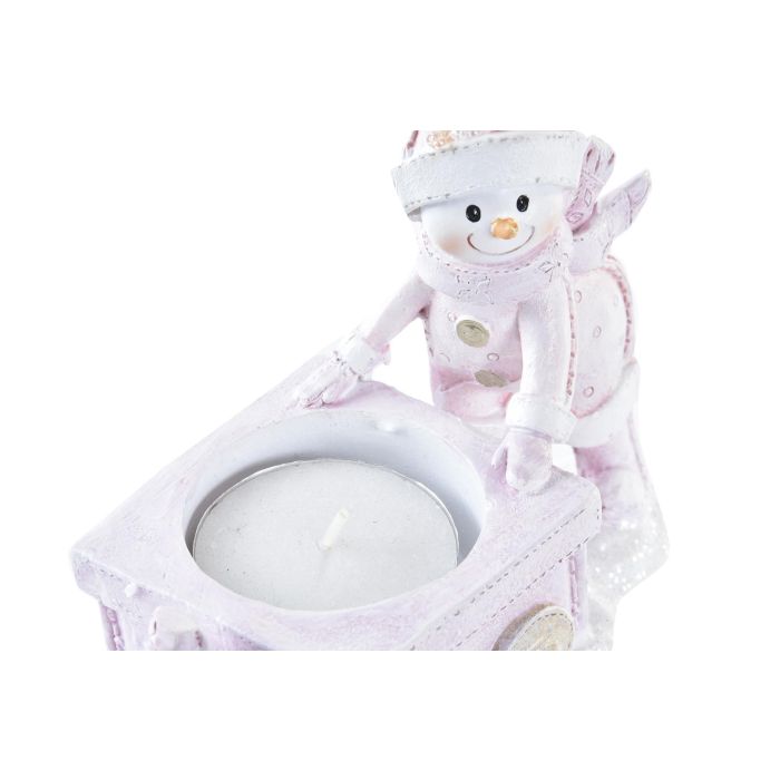 Figura Navidad Fantasia DKD Home Decor Rosa Blanco 6.5 x 10 x 12 cm 2