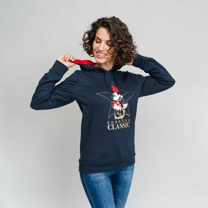 Sudadera con Capucha Mujer Minnie Mouse Azul oscuro 3 Sudadera con Capucha Mujer Minnie Mouse Azul oscuro 3